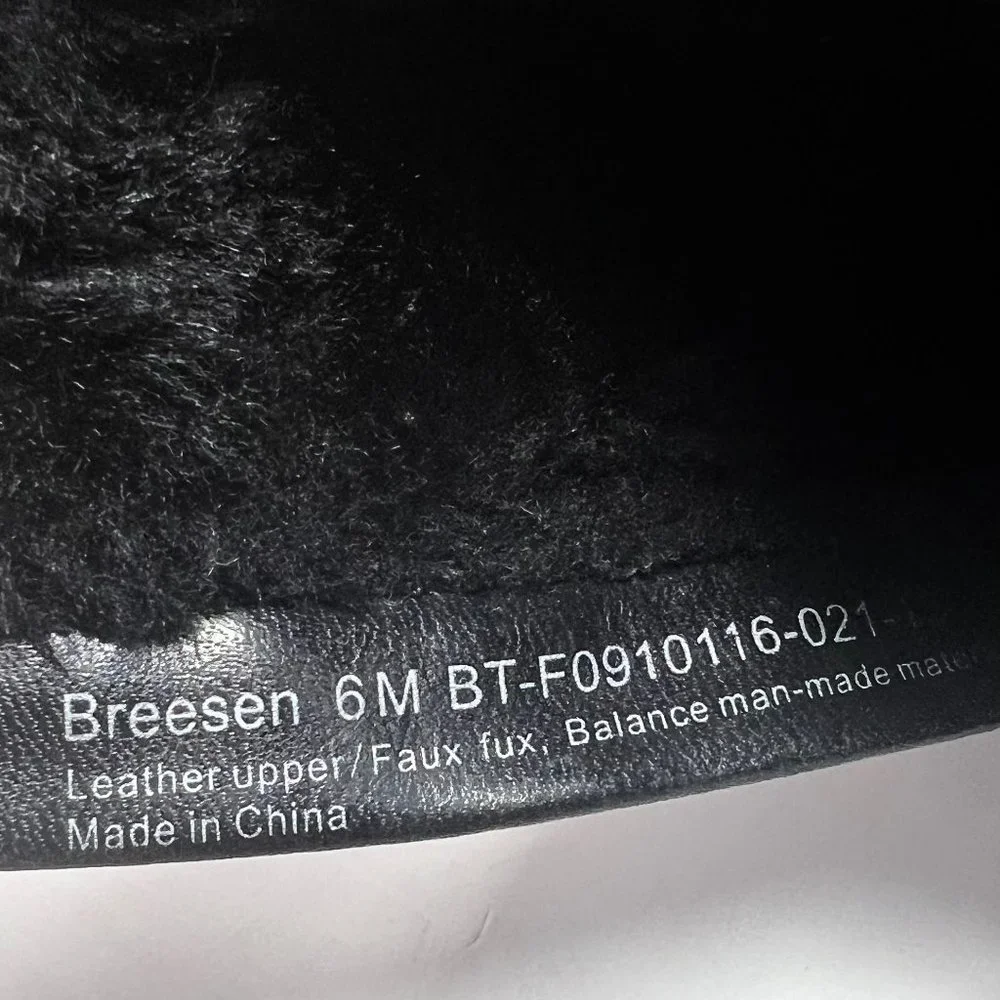 Bare Trap Black Suede Faux‎ Fur  Lining Side Zip Buckle Accent Size 6 M Breesen